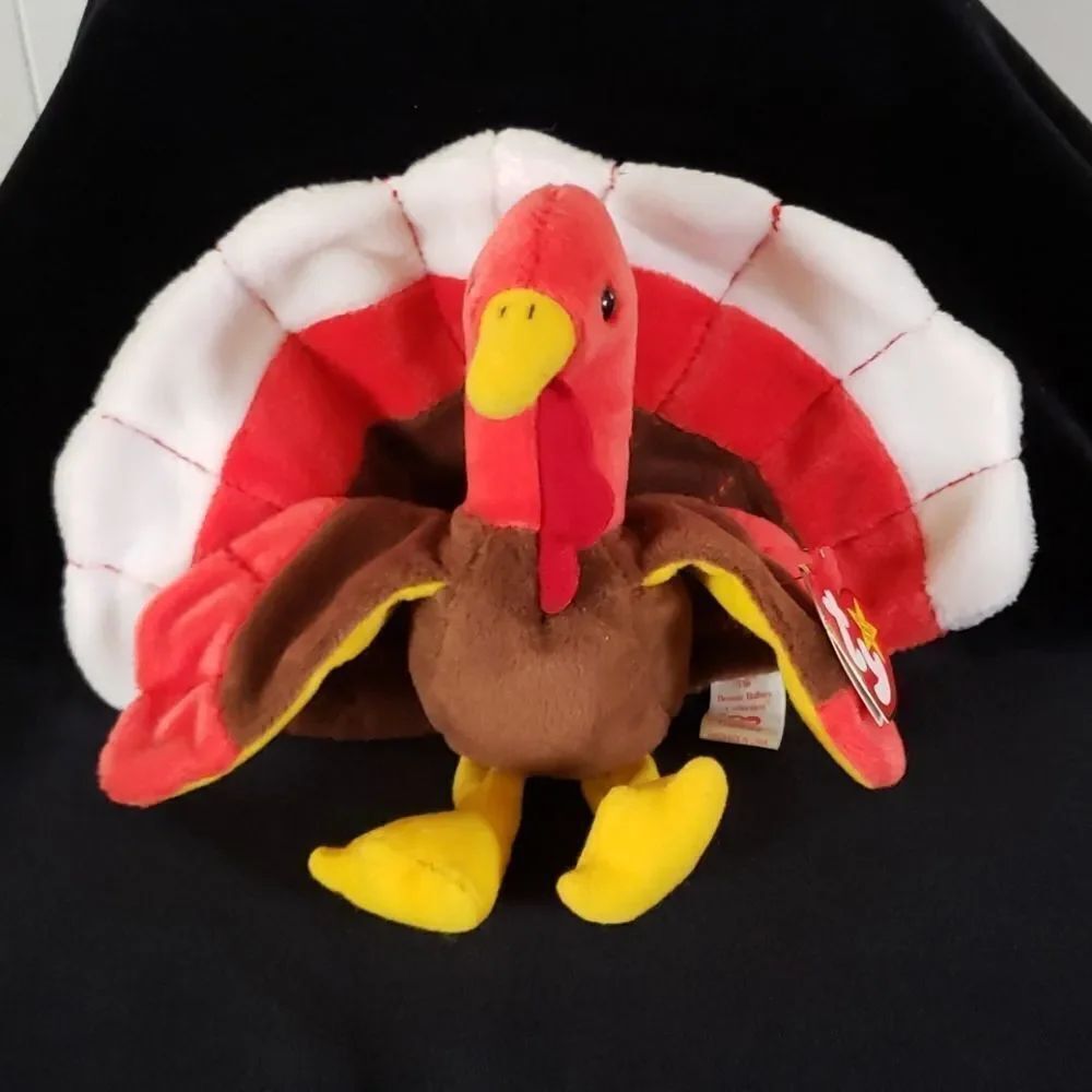 Vintage 1997 "Gobbles" Turkey Beanie Baby PE Pell